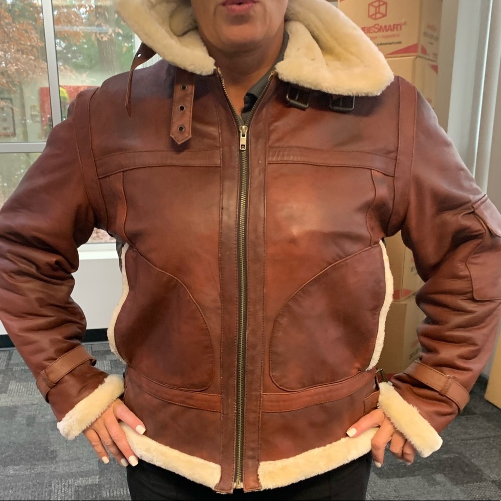 B3 RAF Aviator pilot mens leather jacket